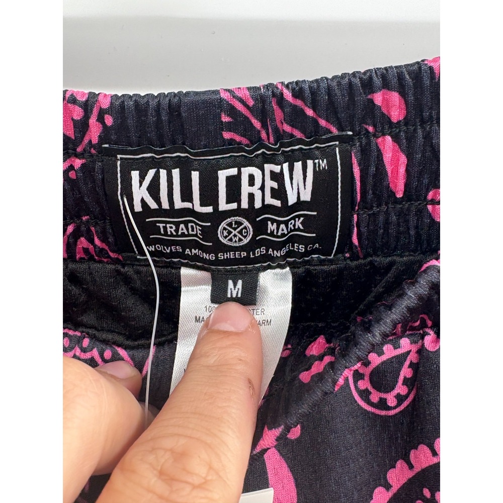 NWT Kill Crew Muay Thai Fit Shorts Men Medium Black/Pink Paisley 100% Polyester - Picture 5 of 7